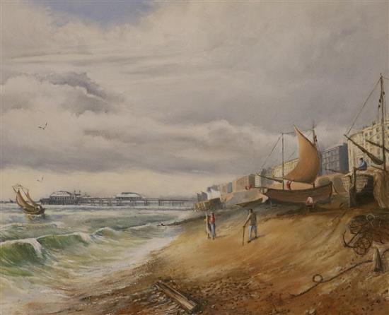 Brighton Beach- Cecil Rice- Approaching storm, 44 x 54.5cm